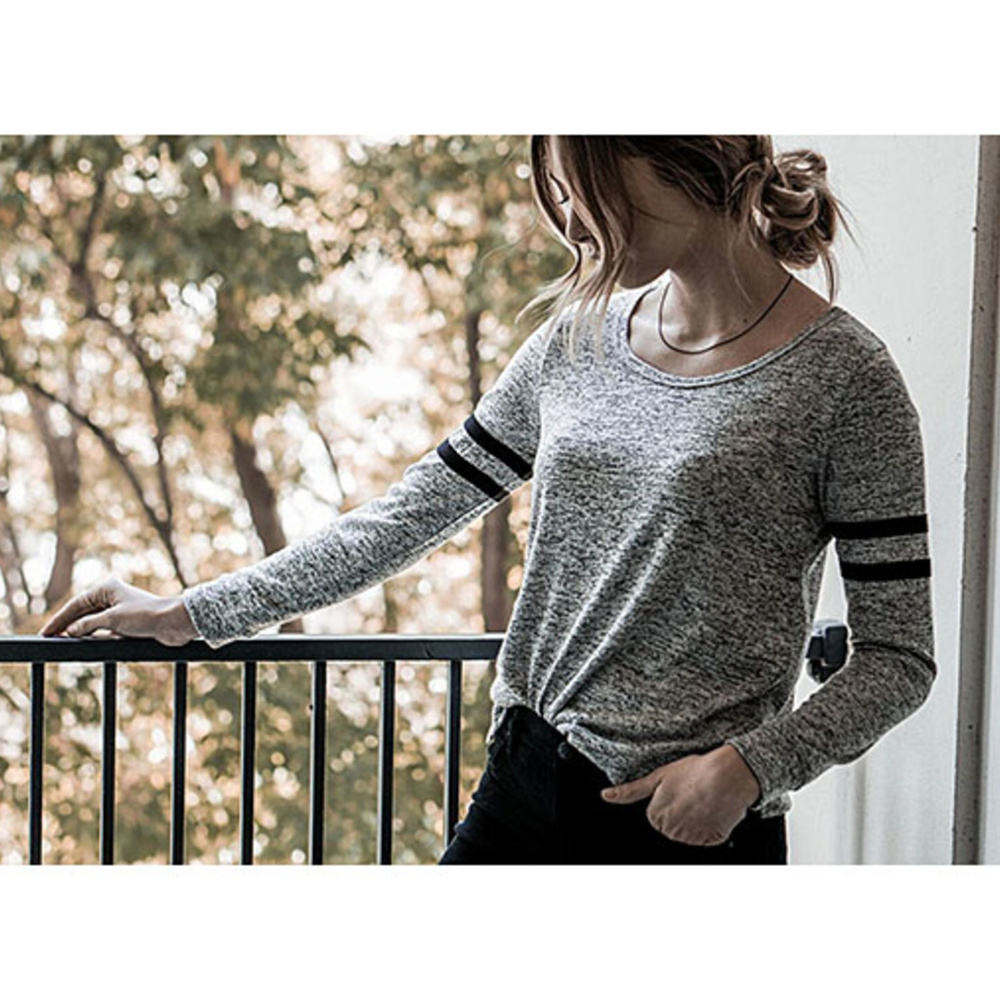 Heather Gray Long-Sleeve Football Tee